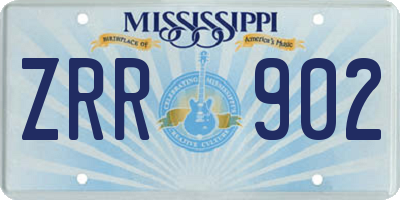 MS license plate ZRR902