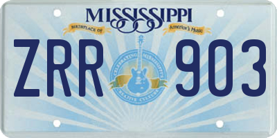 MS license plate ZRR903