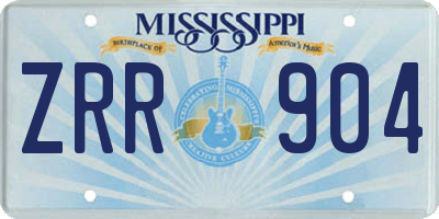 MS license plate ZRR904