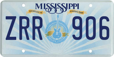 MS license plate ZRR906