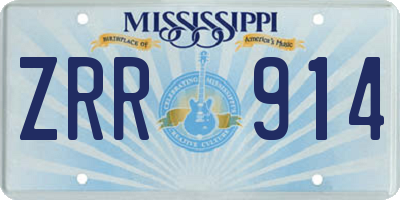 MS license plate ZRR914