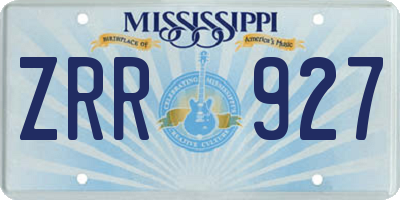 MS license plate ZRR927