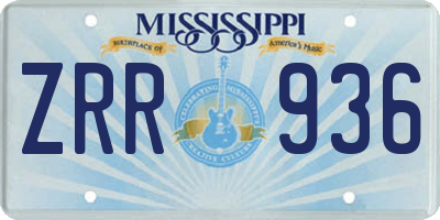 MS license plate ZRR936
