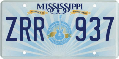 MS license plate ZRR937