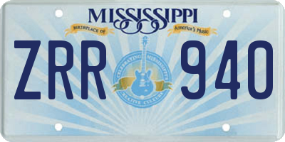 MS license plate ZRR940