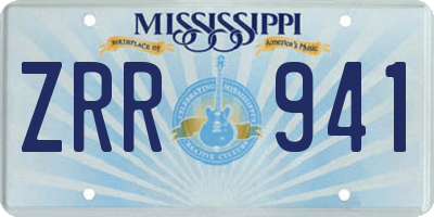 MS license plate ZRR941