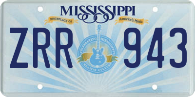 MS license plate ZRR943