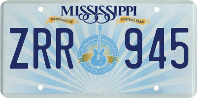 MS license plate ZRR945