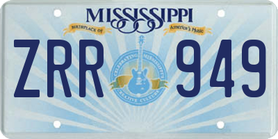 MS license plate ZRR949