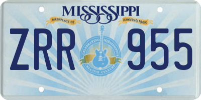 MS license plate ZRR955