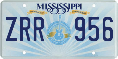 MS license plate ZRR956