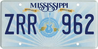 MS license plate ZRR962