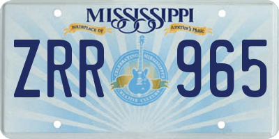 MS license plate ZRR965