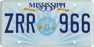 MS license plate ZRR966