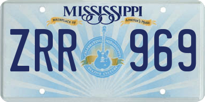 MS license plate ZRR969