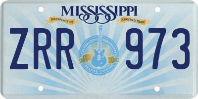 MS license plate ZRR973