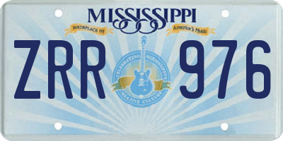 MS license plate ZRR976