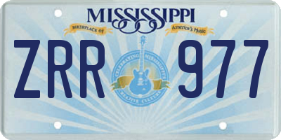 MS license plate ZRR977