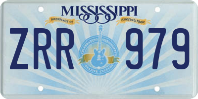 MS license plate ZRR979