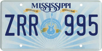 MS license plate ZRR995
