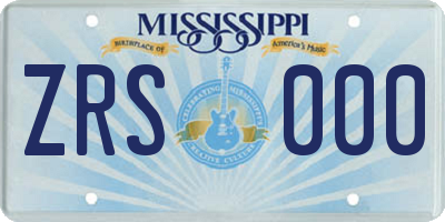 MS license plate ZRS000