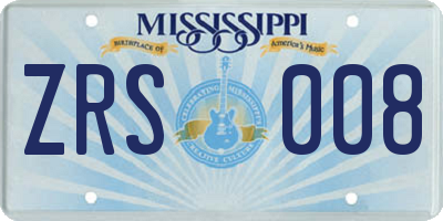MS license plate ZRS008