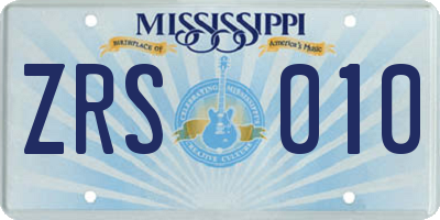 MS license plate ZRS010