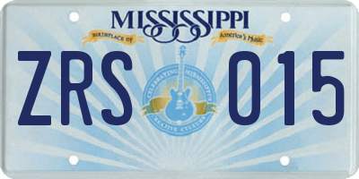 MS license plate ZRS015