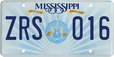 MS license plate ZRS016