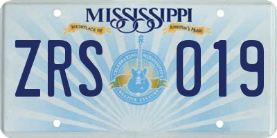 MS license plate ZRS019