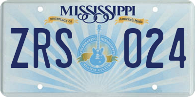 MS license plate ZRS024