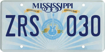 MS license plate ZRS030