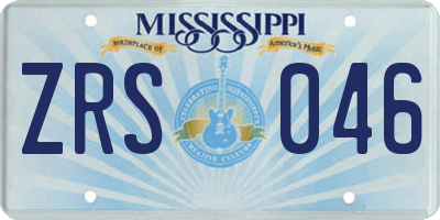 MS license plate ZRS046