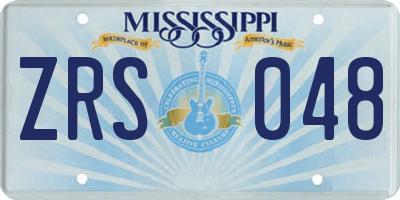 MS license plate ZRS048