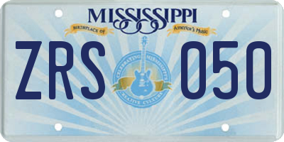 MS license plate ZRS050