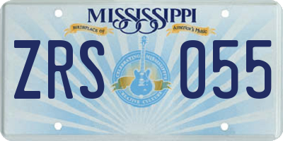 MS license plate ZRS055