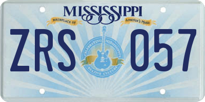 MS license plate ZRS057