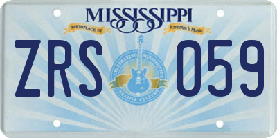 MS license plate ZRS059