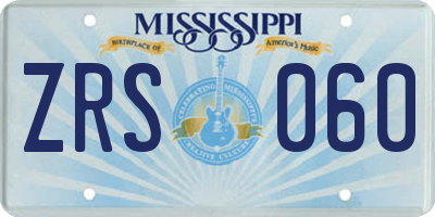 MS license plate ZRS060