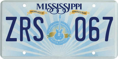 MS license plate ZRS067