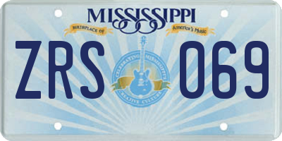MS license plate ZRS069
