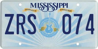 MS license plate ZRS074