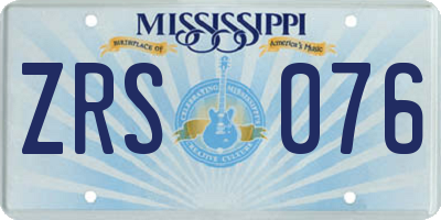 MS license plate ZRS076