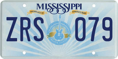 MS license plate ZRS079