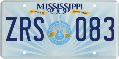 MS license plate ZRS083