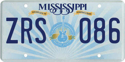 MS license plate ZRS086