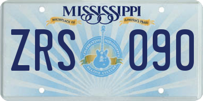 MS license plate ZRS090