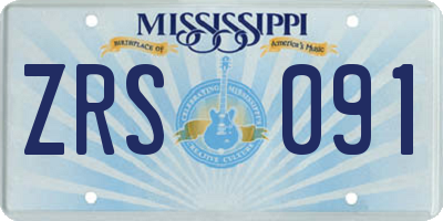 MS license plate ZRS091