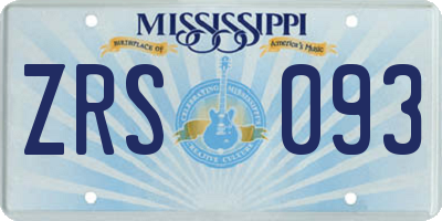 MS license plate ZRS093