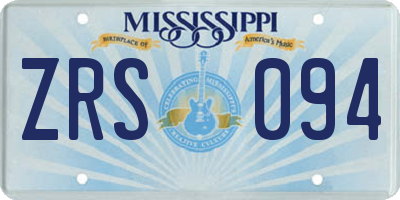 MS license plate ZRS094